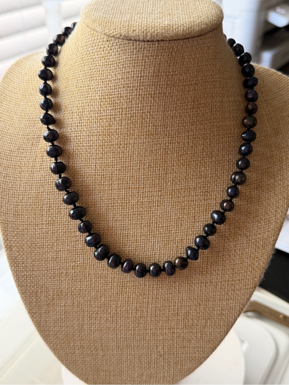 Honora Cultured Black Pearl Stud Earrings 9mm and Necklace 18”